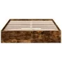 Smoked oak engineered wood bed with drawers 135x190 cm by vidaXL, Beds and slatted bases - Ref: Foro24-3280696, Price: 158,90...