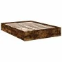 Smoked oak engineered wood bed with drawers 135x190 cm by vidaXL, Beds and slatted bases - Ref: Foro24-3280696, Price: 158,90...