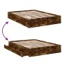 Cama con cajones madera de ingeniería roble ahumado 135x190 cm de vidaXL, Camas y somieres - Ref: Foro24-3280696, Precio: 158...