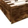 Smoked oak engineered wood bed with drawers 135x190 cm by vidaXL, Beds and slatted bases - Ref: Foro24-3280696, Price: 158,90...