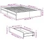 Smoked oak engineered wood bed with drawers 135x190 cm by vidaXL, Beds and slatted bases - Ref: Foro24-3280696, Price: 158,90...