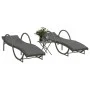Liegestühle mit Tisch, 2 Stück, aus grauem synthetischem Rattan. von vidaXL, Liegen - Ref: Foro24-368265, Preis: 297,51 €, Ra...