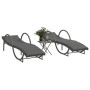 Liegestühle mit Tisch, 2 Stück, aus grauem synthetischem Rattan. von vidaXL, Liegen - Ref: Foro24-368265, Preis: 271,89 €, Ra...