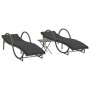 Liegestühle mit Tisch, 2 Stück, aus grauem synthetischem Rattan. von vidaXL, Liegen - Ref: Foro24-368265, Preis: 271,89 €, Ra...