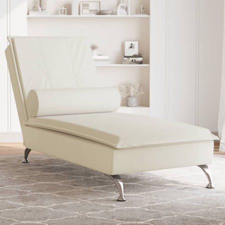 Sofá diván de masaje con cojín de terciopelo crema by vidaXL, Daybeds - Ref: Foro24-379457, Price: 134,69 €, Discount: %
