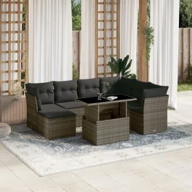 Set de sofás de jardín y cojines 8 piezas ratán sintético gris by vidaXL, Garden sets - Ref: Foro24-3266760, Price: 492,60 €,...