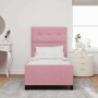 Estructura de cama con cabecera Rosa 80 x 200 cm Terciopelo