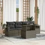 Juego de sofás jardín con cojines 5 pzas ratán sintético gris by vidaXL, Garden sets - Ref: Foro24-3267730, Price: 341,44 €, ...