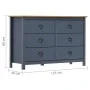 Hill bedside table solid gray pine wood 125x40x80 cm by vidaXL, Sideboards - Ref: Foro24-288985, Price: 186,82 €, Discount: %
