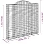 Gabion baskets 6 units arch shape iron 200x30x180/200 cm by vidaXL, Pots and planters - Ref: Foro24-3146198, Price: 725,71 €,...