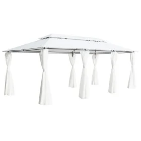 Gazebo with curtains 600x298x270 cm white 180g/m² by vidaXL, Tents and gazebos - Ref: Foro24-310073, Price: 405,97 €, Discoun...