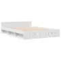 White engineered wood bed with drawers 120x190 cm by vidaXL, Beds and slatted bases - Ref: Foro24-3280776, Price: 202,46 €, D...