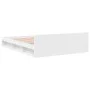 White engineered wood bed with drawers 120x190 cm by vidaXL, Beds and slatted bases - Ref: Foro24-3280776, Price: 202,46 €, D...