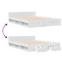 White engineered wood bed with drawers 120x190 cm by vidaXL, Beds and slatted bases - Ref: Foro24-3280776, Price: 206,05 €, D...