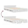 White engineered wood bed with drawers 120x190 cm by vidaXL, Beds and slatted bases - Ref: Foro24-3280776, Price: 202,46 €, D...