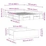 White engineered wood bed with drawers 120x190 cm by vidaXL, Beds and slatted bases - Ref: Foro24-3280776, Price: 202,46 €, D...