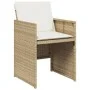 5-piece garden dining set with beige synthetic rattan cushions by vidaXL, Garden sets - Ref: Foro24-3277665, Price: 358,35 €,...