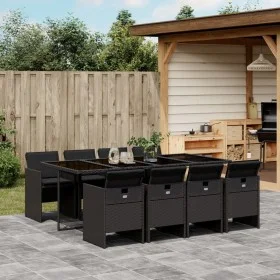 9-piece garden dining set and black synthetic rattan cushions by vidaXL, Garden sets - Ref: Foro24-3277686, Price: 738,17 €, ...