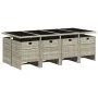 Garden dining set 9 pieces with light gray synthetic rattan cushions by vidaXL, Garden sets - Ref: Foro24-3277690, Price: 711...