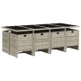 Garten-Essgruppe 9-teilig mit hellgrauen synthetischen Rattankissen von vidaXL, Gartensets - Ref: Foro24-3277690, Preis: 643,...