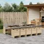 Set comedor de jardín 11 pzas con cojines ratán sintético beige de vidaXL, Conjuntos de jardín - Ref: Foro24-3277703, Precio:...