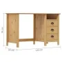 Hill-Schreibtisch mit 3 Kiefernholzschubladen 120x50x74 cm von vidaXL, Schreibtische - Ref: Foro24-288995, Preis: 118,94 €, R...