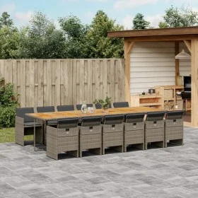 Garden dining set with cushions 13 pieces gray synthetic rattan by vidaXL, Garden sets - Ref: Foro24-3277717, Price: 1,00 €, ...