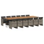 Garten-Essgruppe mit Kissen, 13-teilig, graues synthetisches Rattan von vidaXL, Gartensets - Ref: Foro24-3277717, Preis: 1,00...