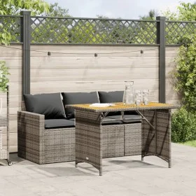2-piece garden dining set with gray synthetic rattan cushions by vidaXL, Garden sets - Ref: Foro24-366337, Price: 289,32 €, D...
