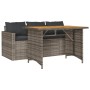 2-teilige Garten-Essgruppe mit grauen Kissen aus synthetischem Rattan von vidaXL, Gartensets - Ref: Foro24-366337, Preis: 277...