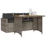 Juego de comedor jardín 2 pzas con cojines ratán sintético gris de vidaXL, Conjuntos de jardín - Ref: Foro24-366337, Precio: ...
