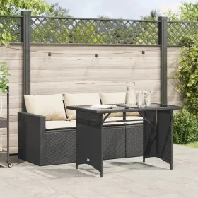 2-piece garden dining set with black synthetic rattan cushions by vidaXL, Garden sets - Ref: Foro24-366328, Price: 263,24 €, ...