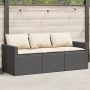 3-seater garden sofa with black synthetic rattan cushions by vidaXL, Outdoor sofas - Ref: Foro24-366340, Price: 196,13 €, Dis...