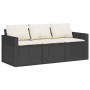 3-seater garden sofa with black synthetic rattan cushions by vidaXL, Outdoor sofas - Ref: Foro24-366340, Price: 196,13 €, Dis...