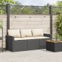 3-seater garden sofa with black synthetic rattan cushions by vidaXL, Outdoor sofas - Ref: Foro24-366340, Price: 196,13 €, Dis...