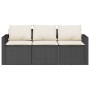 3-seater garden sofa with black synthetic rattan cushions by vidaXL, Outdoor sofas - Ref: Foro24-366340, Price: 196,13 €, Dis...