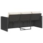 3-seater garden sofa with black synthetic rattan cushions by vidaXL, Outdoor sofas - Ref: Foro24-366340, Price: 196,13 €, Dis...