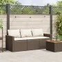 Gartensofa mit Kissen, 3-Sitzer, braunes synthetisches Rattan von vidaXL, Outdoor-Sofas - Ref: Foro24-366342, Preis: 210,94 €...