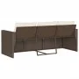 Gartensofa mit Kissen, 3-Sitzer, braunes synthetisches Rattan von vidaXL, Outdoor-Sofas - Ref: Foro24-366342, Preis: 210,94 €...