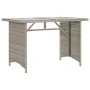 Mesa jardín superficie vidrio ratán PE gris claro 110x68x70 cm de vidaXL, Mesas de jardín - Ref: Foro24-366354, Precio: 98,46...