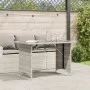 Mesa jardín superficie vidrio ratán PE gris claro 110x68x70 cm de vidaXL, Mesas de jardín - Ref: Foro24-366354, Precio: 98,46...