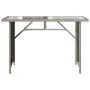 Mesa jardín superficie vidrio ratán PE gris claro 110x68x70 cm de vidaXL, Mesas de jardín - Ref: Foro24-366354, Precio: 98,46...