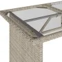 Mesa jardín superficie vidrio ratán PE gris claro 110x68x70 cm de vidaXL, Mesas de jardín - Ref: Foro24-366354, Precio: 98,46...