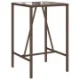 Brown synthetic rattan outdoor bar table 70x70x110 cm by vidaXL, Garden tables - Ref: Foro24-368694, Price: 128,11 €, Discoun...