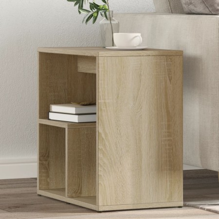 Mesa auxiliar de madera contrachapada color roble 50x30x50 cm de vidaXL, Mesas auxiliares - Ref: Foro24-840559, Precio: 38,43...