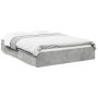 Betongraues Holzwerkstoffbett mit Schubladen 160x200 cm von vidaXL, Betten und Lattenroste - Ref: Foro24-3280646, Preis: 174,...