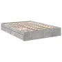 Concrete gray engineered wood bed with drawers 160x200 cm by vidaXL, Beds and slatted bases - Ref: Foro24-3280646, Price: 173...