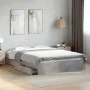 Concrete gray engineered wood bed with drawers 160x200 cm by vidaXL, Beds and slatted bases - Ref: Foro24-3280646, Price: 173...
