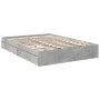 Concrete gray engineered wood bed with drawers 160x200 cm by vidaXL, Beds and slatted bases - Ref: Foro24-3280646, Price: 173...