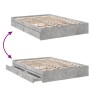Betongraues Holzwerkstoffbett mit Schubladen 160x200 cm von vidaXL, Betten und Lattenroste - Ref: Foro24-3280646, Preis: 174,...